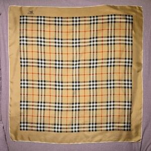 Burberry Tan and Black Checkered Scarf